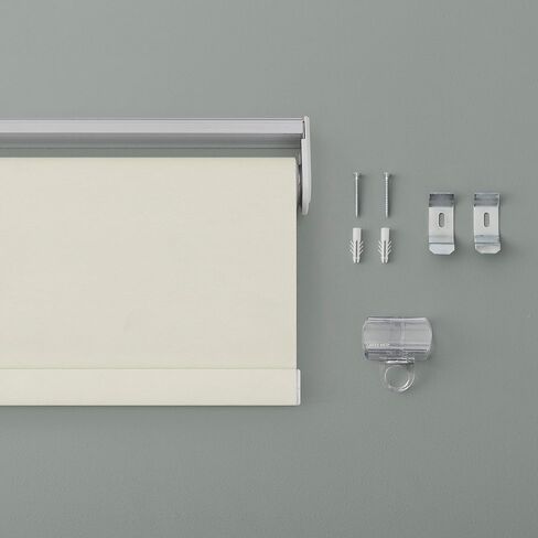 Sun Zero Lodi Textured Total Blackout Cordless Roller Shade, 48" x 72", Cream in Saudi Arabia