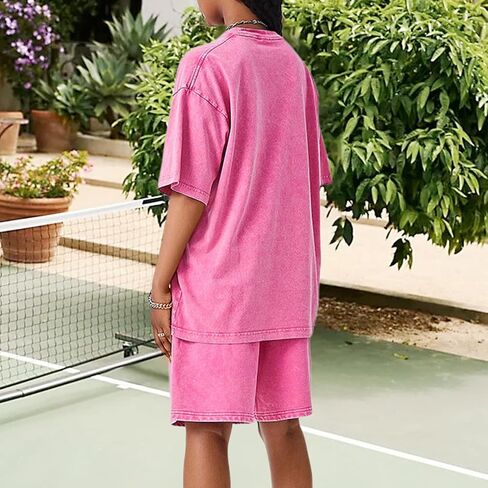BINTEHGS Womens Cotton Knee Length Athletic Shorts Wide Leg High Waisted Drawstring Loose Casual Sweat Shorts with Pockets in Kuwait