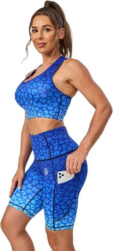 UIUO-UIPEU High Waisted Biker Shorts for Women Workout Shorts Athletic Leggings Tights Running Printed Yoga Shorts in Saudi Arabia