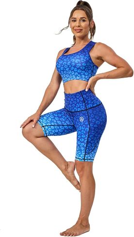 UIUO-UIPEU High Waisted Biker Shorts for Women Workout Shorts Athletic Leggings Tights Running Printed Yoga Shorts in Saudi Arabia