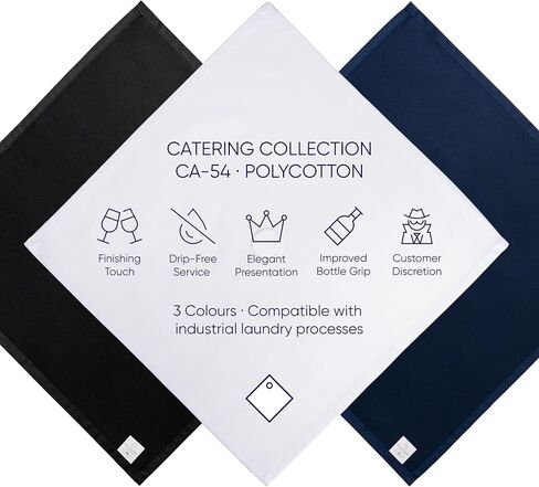 Catering Collection, Bottle Cloths for Wine Bottle Chillers or Ice Buckets, Polycotton, 54 cm, Center Hole, Stitched Circle (White, Pack of 2) in Saudi Arabia