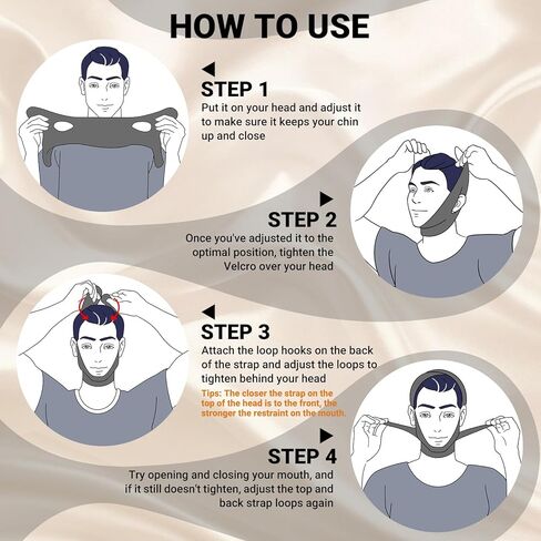 Anti Snore Chin Strap for CPAP Users, Snore Stopper with Adjustable Velcro, Chin Strap for Sleeping Comfortable Stop Snoring Solution, Anti Snoring Devices Breathable and Reusable, Gray, M in Kuwait