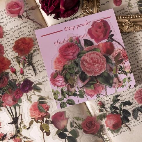120pcs Flowers Stickers, Lifany Vinyl Waterproof Cute Flowers Stickers for Laptop, Phone, Luggage, Computer, Scrapbooking, Floral Stickers for Kids Teens Girls(Pink red Yellow) in Saudi Arabia