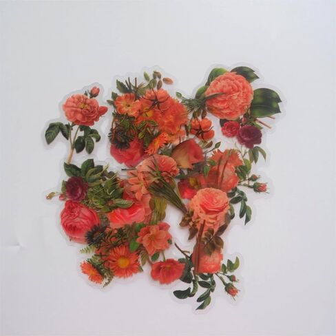 120pcs Flowers Stickers, Lifany Vinyl Waterproof Cute Flowers Stickers for Laptop, Phone, Luggage, Computer, Scrapbooking, Floral Stickers for Kids Teens Girls(Pink red Yellow) in Saudi Arabia