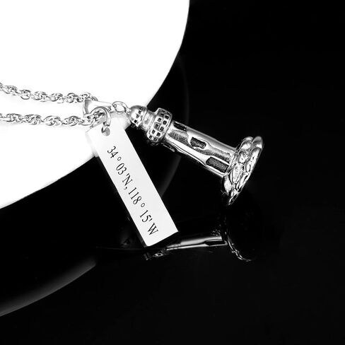 Gredstar Lighthouse Urn Necklace for Ashes Memorial Keepsake Pendant with Starfish Charms Cremation Jewelry in Saudi Arabia