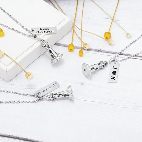 Gredstar Lighthouse Urn Necklace for Ashes Memorial Keepsake Pendant with Starfish Charms Cremation Jewelry in Saudi Arabia