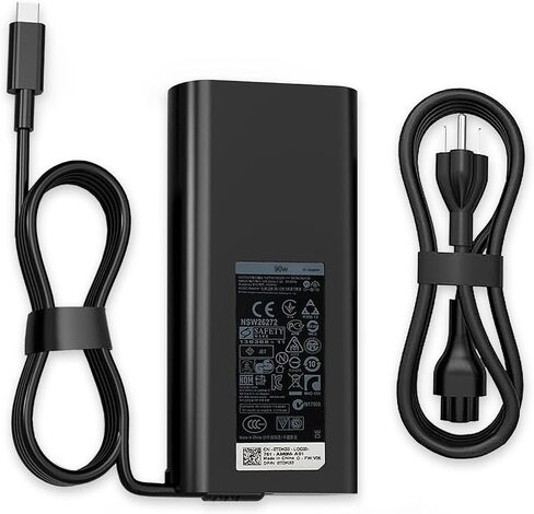 90 واط USB C نوع C محول التيار المتردد شاحن الكمبيوتر المحمول لـ Dell XPS 13 Precision 3540 Latitude 3400 3500 5289 5300 2in1 7400 2in1 7300 7390 2in1 7200 2in1 5400 0TDK33 LA90PM170 DA90PM170 سلك إمداد الطاقة in Kuwait