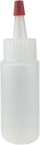 Hobbyland Squeeze Bottles, LDPE Plastic Bottles, Natural Cylinder Bottles, Yorker Spout Red Caps, Tips have .30 Hole (1oz, 6 Bottles) in Saudi Arabia