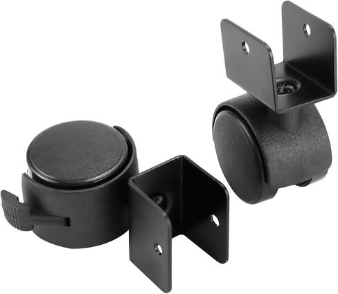 QWORK Swivel Casters Set of 8-1.57-inch/40mm Wheel Dia, 360° Rotation Caster Wheels with U-Bracket and Brakes, ABS Plastic, for Furniture and Hand Trolleys in Saudi Arabia