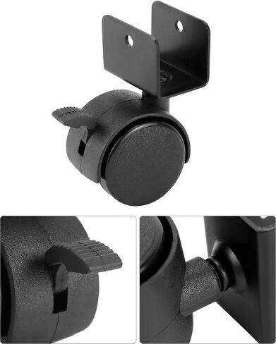 QWORK Swivel Casters Set of 8-1.57-inch/40mm Wheel Dia, 360° Rotation Caster Wheels with U-Bracket and Brakes, ABS Plastic, for Furniture and Hand Trolleys in Saudi Arabia