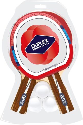 Duplex | 6 Star Ping Pong Paddle Set - Best Professional Table Tennis Racket Kit with High Performance Rubber - Two Blades with Three Ping Pong Balls in Saudi Arabia