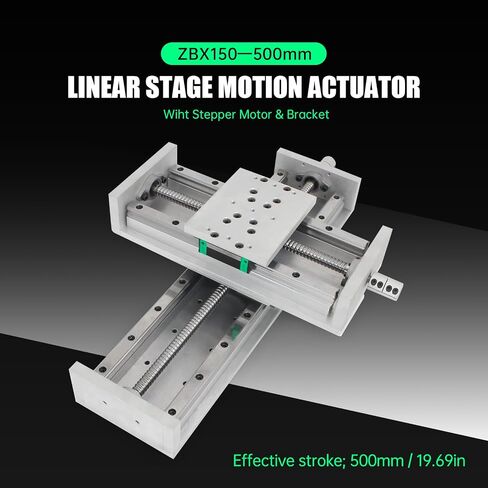RATTMMOTOR ZBX150-400mm/15.75" Stroke CNC Linear Stage Motion Actuator X/Y/Z Axis Cross Sliding Table Double Linear Slide Rail Guide 1605 Ballscrew with Limit Switch+Motor Mount Bracket for CNC Router in Saudi Arabia