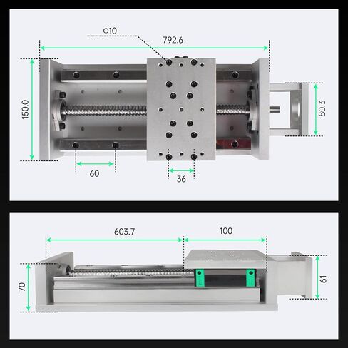 RATTMMOTOR ZBX150-400mm/15.75" Stroke CNC Linear Stage Motion Actuator X/Y/Z Axis Cross Sliding Table Double Linear Slide Rail Guide 1605 Ballscrew with Limit Switch+Motor Mount Bracket for CNC Router in Saudi Arabia