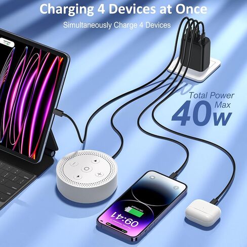 2 حزمة شاحن USB C، 40 وات مزدوج المنفذ PD+QC USB C محول طاقة شاحن حائط، قابس شحن سريع من النوع C متوافق مع iPhone 15/15 Pro/15 Pro Max/14/13/12، iPad، Airpods، iwatch، Samsung جالاكسي وايت in Saudi Arabia