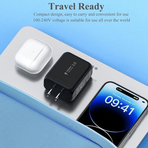 2 حزمة شاحن USB C، 40 وات مزدوج المنفذ PD+QC USB C محول طاقة شاحن حائط، قابس شحن سريع من النوع C متوافق مع iPhone 15/15 Pro/15 Pro Max/14/13/12، iPad، Airpods، iwatch، Samsung جالاكسي وايت in Saudi Arabia