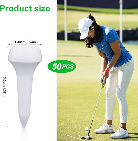 LUTER 50pcs Golf Tees, Short Tees Golf Short Plastic Golf Tees Training Golf Tees Accessories Practice Tool for Irons, Par Threes, Hybrids, Golf Training Clubs Outside Lawn (White) in Kuwait