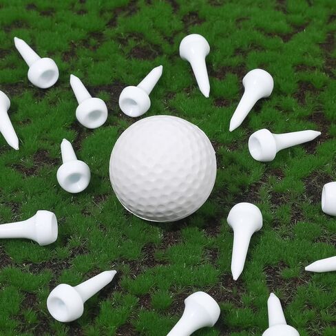LUTER 50pcs Golf Tees, Short Tees Golf Short Plastic Golf Tees Training Golf Tees Accessories Practice Tool for Irons, Par Threes, Hybrids, Golf Training Clubs Outside Lawn (White) in Kuwait
