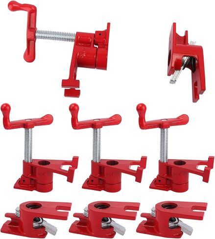 4 عبوات من مشابك الأنابيب 3/4 بوصة مجموعة مشابك أنابيب لصق الخشب، مشابك أنابيب سريعة الفك من الحديد الزهر شديدة التحمل للخزانات والصناديق الخشبية والأعمال الخشبية، من GENHAKON in Kuwait