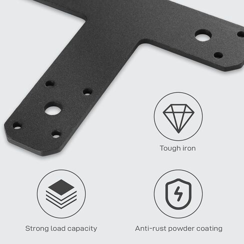 Flat Mending Plates, 6 Pcs Post to Beam Metal Flat Support Plates 6.5 x 5.7’’, Heavy-Duty Iron T-Shaped Brackets Braces for Beams, Furniture Seam/Joint/Crack Repair in Saudi Arabia