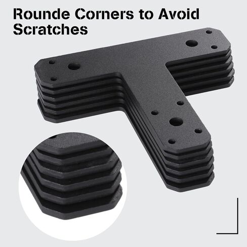 Flat Mending Plates, 6 Pcs Post to Beam Metal Flat Support Plates 6.5 x 5.7’’, Heavy-Duty Iron T-Shaped Brackets Braces for Beams, Furniture Seam/Joint/Crack Repair in Saudi Arabia