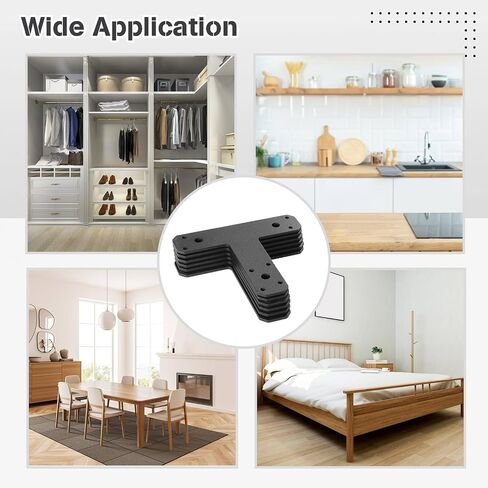 Flat Mending Plates, 6 Pcs Post to Beam Metal Flat Support Plates 6.5 x 5.7’’, Heavy-Duty Iron T-Shaped Brackets Braces for Beams, Furniture Seam/Joint/Crack Repair in Saudi Arabia