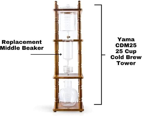 Yama CDM25 Replacement Bottom Beaker - Borosilicate Glass For 25 Cup Cold Brew Towers, Heat-Resistant, Dishwasher Safe in Kuwait