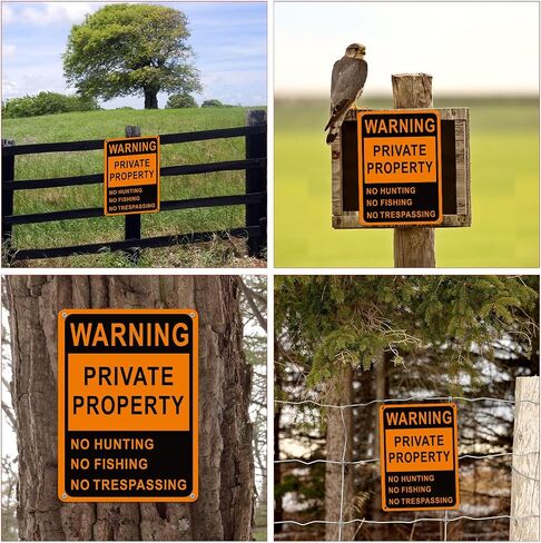 Lineshading 20 Pcs Posted No Trespassing Signs Private Property Weatherproof No Hunting Sign Reflective Aluminum Posted Signs for Not Hunting Fishing Trapping Indoor Outdoor(Red,12 x 12") in Saudi Arabia