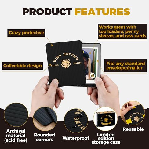 110 Pack Ding Defend Trading Card Shipping Protectors Hard Plastic Card Slab - Tiger Design Card Guard for Collectible Cards, Card Mailing Supplies & Hobby Supplies - 3.5 x 4.5 Inches, Packaging Pads in Saudi Arabia