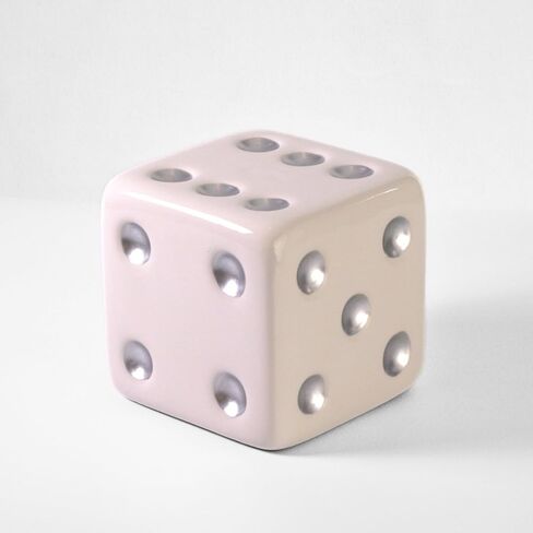 Iridescent Triple Dice Vase, Maximalist Home Decor Ceramic Flower Vase, Iridescent Desk Accessories for Office, Bar Cart Or Vanity, Unique & Trendy Holographic Decor in Saudi Arabia