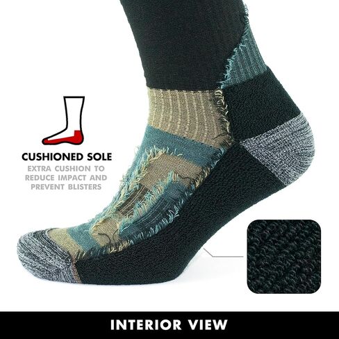 GoWith 2-3 Pairs Merino Wool Hiking Socks for Men & Women Antiblister Moisture Wicking Sole Cushioned Seamless Outdoor Socks in Kuwait