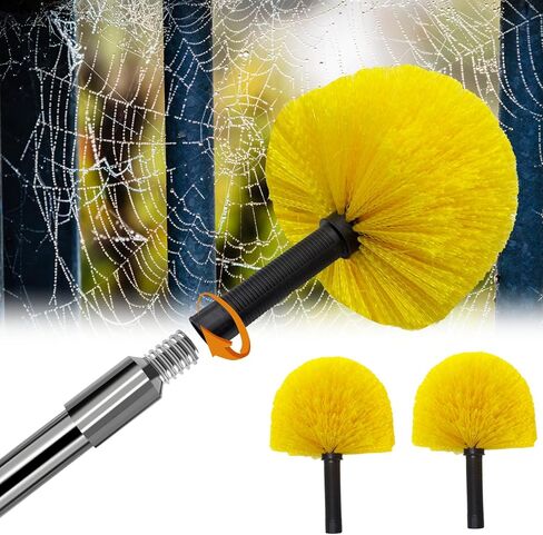 منفضة نسيج العنكبوت بطول 4-13 قدم مع مجموعة عمود تمديد (تصل إلى 21 قدمًا، شعيرات متوسطة الصلابة)، 2 فرشاة شبكية عنكبوتية - عمود طويل قوي وخفيف الوزن، للجدار، والسقف العالي، والجزء الخارجي من المنزل، وفي الهواء الطلق in Kuwait