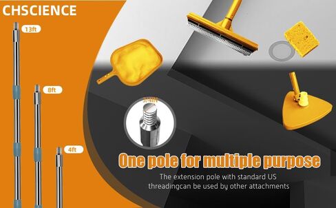 4-13 Foot Cobweb Duster with Extension Pole Combo (21 FT Reach, Medium-Stiff Bristles), 2 Spider Web Brush - Sturdy Lightweight Long Pole, for Wall, High Ceiling, Exterior of House,Outdoor in Saudi Arabia
