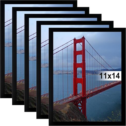 BESCRCL 11x14 Picture Frame Wall Hanging Photo Frame, Black, 5 Pack in Saudi Arabia