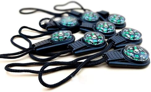 SPYSEE بوصلة بقاء صغيرة حزمة من 20 - بوصلة جيب للتخييم والمشي لمسافات طويلة في الهواء الطلق، بوصلة صغيرة مملوءة بالسائل لسوار باراكورد وسلسلة مفاتيح in Kuwait