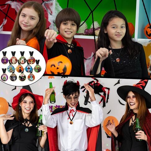 Liliful 72 Pieces Halloween Trophy Award Pumpkin Medals Bulk for Kids Halloween Party Supplies Trick or Treat Medals Trophies for Costume Contest School Classroom Rewards Treats Goodie Bag Fillers in Saudi Arabia
