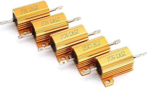 Hordion 5 حزمة الألومنيوم حالة المقاوم 25W 3.9 أوم، المقاومات Wirewound الهيكل شنت المسمار الحنفية محول الطاقة المقاوم لمكبرات الصوت أضواء LED العاكس in Saudi Arabia