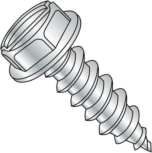 Small Parts 0404ABSW Steel Sheet Metal Screw, Zinc Plated, Hex Washer Head, Slotted Drive, Type AB, #4-24 Thread Size, 1/4" Length (Pack of 100) in Saudi Arabia