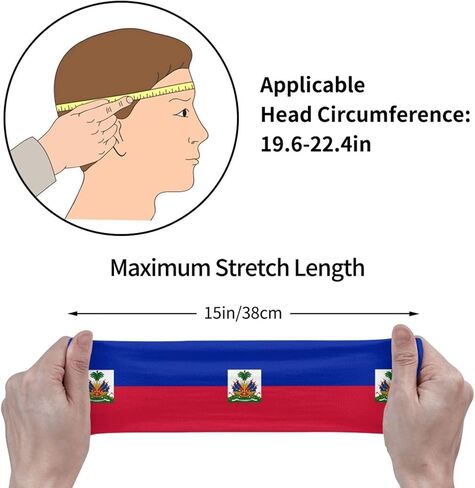 لطيف هايتي العلم Headbands النساء الرجال هايتي العلم العصابة الرياضة Headbands لتشغيل اللياقة البدنية اليوغا الدراجات in Kuwait