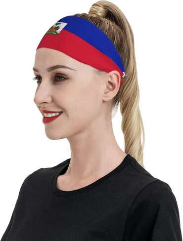لطيف هايتي العلم Headbands النساء الرجال هايتي العلم العصابة الرياضة Headbands لتشغيل اللياقة البدنية اليوغا الدراجات in Kuwait