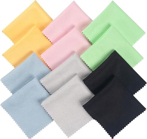 12PCS Thickened Eyeglass Cleaning Cloth, Eye Glass Cleaner Wipes, Lint Free Glasses Cleaner Cloth for Screen，Glasses, Screens, Cameras, iPad, iPhone, Eyeglasses, Cell Phone, LCD TV Screens in Saudi Arabia