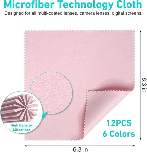 12PCS Thickened Eyeglass Cleaning Cloth, Eye Glass Cleaner Wipes, Lint Free Glasses Cleaner Cloth for Screen，Glasses, Screens, Cameras, iPad, iPhone, Eyeglasses, Cell Phone, LCD TV Screens in Saudi Arabia