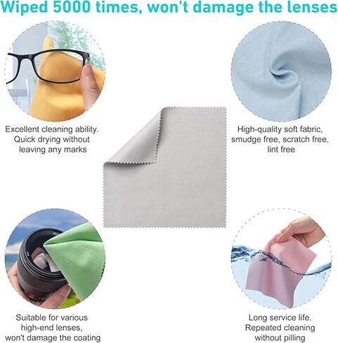 12PCS Thickened Eyeglass Cleaning Cloth, Eye Glass Cleaner Wipes, Lint Free Glasses Cleaner Cloth for Screen，Glasses, Screens, Cameras, iPad, iPhone, Eyeglasses, Cell Phone, LCD TV Screens in Saudi Arabia