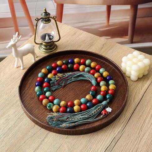 Farmhouse Ceramic Beads 50in Handcrafted Colors Bead Garland with Tassels Rustic Decor Prayer Boho Beads Big Wall Hanging and Coffee Table Decor Green Bead in Kuwait