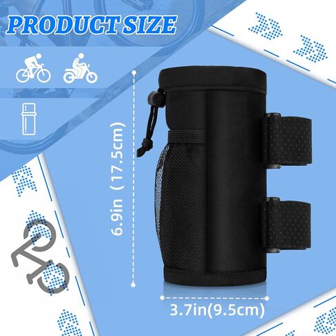 2 Pack Bike Cup Holder - Water Bottle Holder with Mesh Pocket,Universal Bicycle Drink Cup Cage for Bike,Scooter,Wheelchair in Saudi Arabia