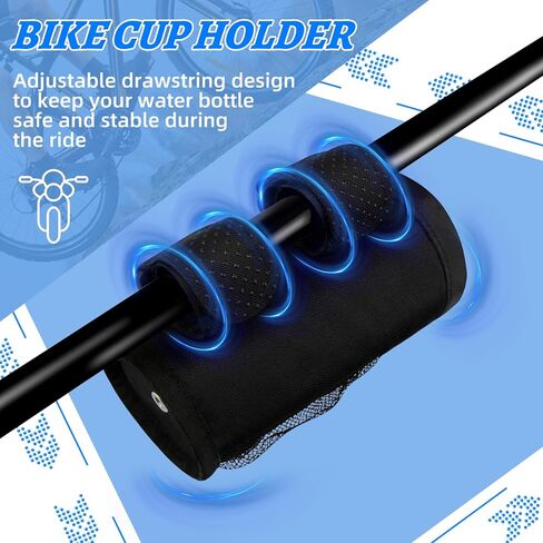 2 Pack Bike Cup Holder - Water Bottle Holder with Mesh Pocket,Universal Bicycle Drink Cup Cage for Bike,Scooter,Wheelchair in Saudi Arabia
