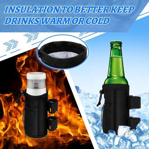 2 Pack Bike Cup Holder - Water Bottle Holder with Mesh Pocket,Universal Bicycle Drink Cup Cage for Bike,Scooter,Wheelchair in Saudi Arabia