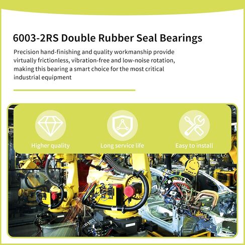 8 حزمة 6003-2RS محامل ختم مطاطي مزدوج 17x35x10 مللي متر ، 6003 محمل كروي مختوم من الفولاذ الكروم المشحم ، محامل كروية الأخدود العميق in Kuwait