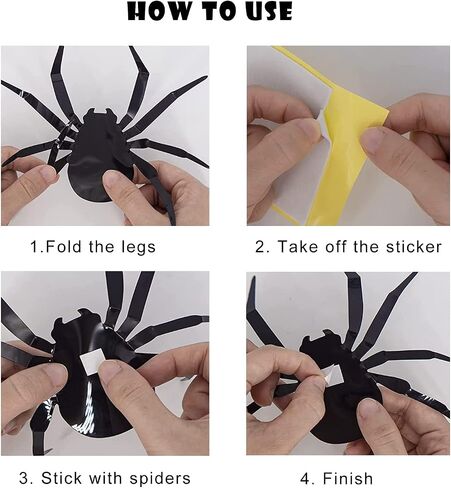 Halloween Decorations Spider Stickers - 70pcs DIY 3D Home Party Supplies Plastic Spider Wall Decor 4 Different Sizes Realistic Horror Spider Set Suitable for Indoor Walls Windows Rooms Outdoor in Saudi Arabia