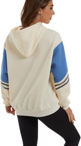 Womens Hoodies Sweatshirts Fleece Long Sleeve Color Block Lightweight Pullover Tops Casual Fashion Outfits Clothes in Saudi Arabia