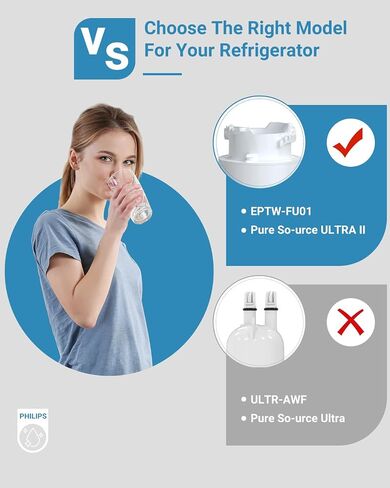 فلتر مياه BOGDA مناسب لـ EPTWFU01 Frigi-Daire، عبوتين بديلتين، متوافق مع Pure-Source Ultra 2، EWF-02، 012505454226، 4562222، ترشيح متعدد وشفاف للشرب in Kuwait
